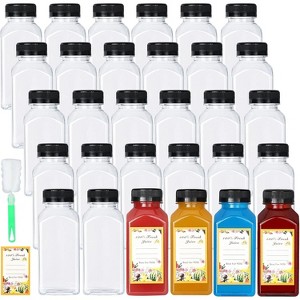 Empty Plastic Bottles with Leak-Proof Caps, 30 Pack 8oz Food Grade Beverage Containers - 1 of 4