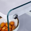 Vynxaria 3-Tier Bedside Table: MDF Top with White Finish, Transparent Tempered Glass Legs & Storage for Home/Office - 3 of 4