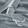 100 Washed Cotton Duvet Cover, Queen, Dusty Blue, Set of 3 - 4 of 4