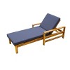 Modern Outdoor Patio Chaise Lounge,Fabric Cushion Reclining Patio Garden Chair,Acacia Wooden Chaise Lounge with Adjustable Backrest-Coolbibila - 4 of 4