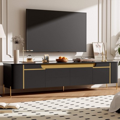 ORRD  Modern TV Stand for TVs up to 70", TV Cabinet with Storage & Metal Legs