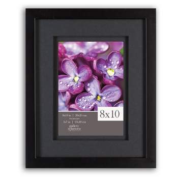 Gallery Solutions 8"x10" Black Tabletop Wall Frame with Double Black Mat 5"x7" Image