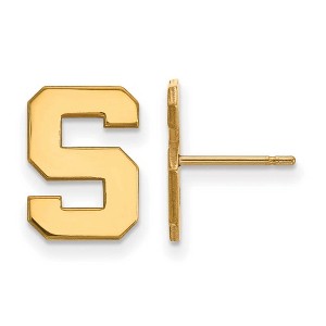 Black Bow Jewelry 14k Yellow Gold Michigan State Spartans NCAA Post Earrings - 1 of 3