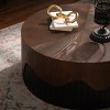 Round Coffee Tables with Handcrafted Relief Base, 30"/39" Modern Accent Side Table for Living Room, Apartment, Small Space, or Lounge-Tanpinhause - 4 of 4