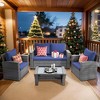 Heynemo 4 Piece Patio Furniture Sets, All-Weather Wicker Conversation Sets, Outdoor Rattan Sectional Sofa Chair with Coffee Table - 2 of 4
