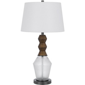 Cal Lighting 100W led Harlan metal/glass table Lamp - 1 of 4