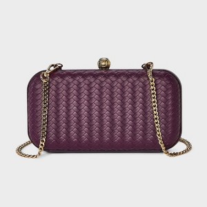 Woven Minaudiere Clutch Crossbody Bag - A New Day™ Dog Dark Red - 1 of 4