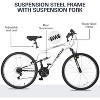 WEIZE Mountain Bike, 26"/27.5" Outdoor Cycling MTB 18 Speed, High Carbon Steel Frame with Dual Full Suspension, Black & White Bikes for Men Women - 4 of 4