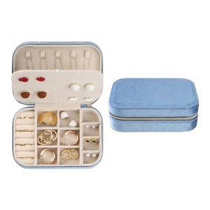 Unique Bargains Small Portable Velvet Travel Jewelry Organizer Case - 1 of 4