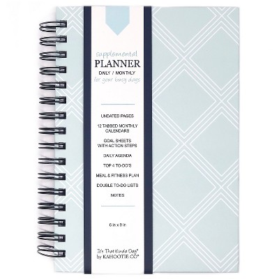 Kahootie Co. Kahootie Co Daily Planner For Your Busy Days 5.5"x8.5" Teal Diamonds (ITKDTD)