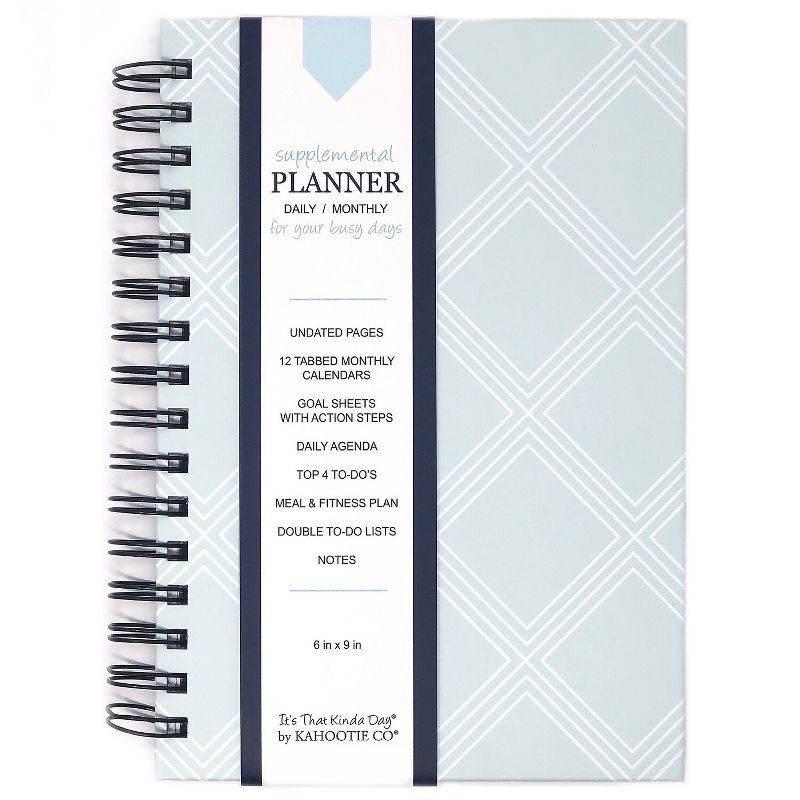 Kahootie Co. Kahootie Co Daily Planner For Your Busy Days 5.5"x8.5" Teal Diamonds (ITKDTD), 1 of 10