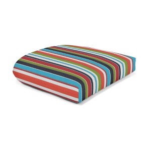 Casual Cushion Stripe Sunbrella Fabric 1-Piece Indoor/Outdoor Wicker Seat Pad Cushion, 19.5"W x 19.5"L - 1 of 4