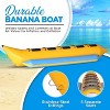 SereneLife Person Inflatable Banana Boat, Includes Storage Bag, Foot Pump, and Repair Kit, Tough and Thick, Reinforced Seats and Foot Areas - 3 of 4