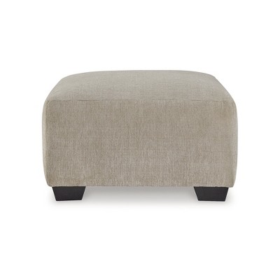 Beige Oversized Contemporary Storage Pouf Ottoman