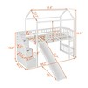 Twin House Loft Bed with Slide and Stairs, Loft Bed with Storage Drawers, Wood Cabin Loft Bed for Kids Toddlers - 2 of 4