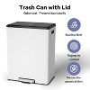 2x8 Gallon Dual Trash Can, Stainless Steel Step-on Waste Bins with Lid, 2 Removable Inner Buckets, Double Trash Bin for Kitchen, Bathroom - 2 of 4