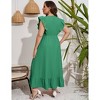 Plus Size Sleeveless Floral Hem Pocket Long Dress for Women Summer Casual Boho Maxi Dress - 4 of 4