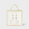 14K Gold Plated Cubic Zirconia Duo Stud Earring Set 3pc - A New Day™ Gold - 3 of 3