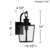 Possini Euro Design Ackerly 14" High Farmhouse Rustic Lantern Outdoor Wall Light Fixture Mount Porch House Edison Bulb Textured Black Finish Metal - 4 of 4