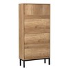 Rattan Shoe Cabinet With 3 Flip Drawers Modern Shoe Racks Storage Organizer For Heels Boots Slippers Entrance Hallway Entryway - 3 of 4
