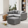 Buenhomino Modern DIY Sectional Sofa, Modular Sectional Couches for Living Room，Light Gray Velvet - 2 of 4