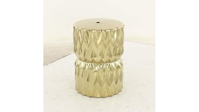 Glam Ceramic Faceted Accent Table - Olivia & May, 2 of 8, play video