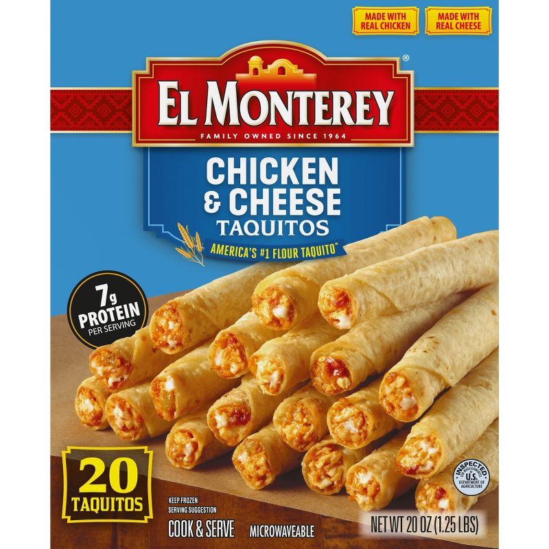El Monterey Frozen Chicken and Cheese Taquitos - 20oz/20ct, 3 of 7