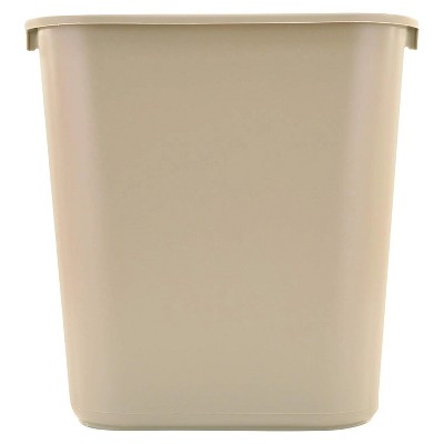 LunaLulinlk Beige Commercial Plastic 7 Gallon Trash Can