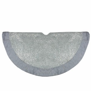 Northlight 48" Gray and Silver Faux Fur Snake Skin Pattern Christmas Tree Skirt - 1 of 4