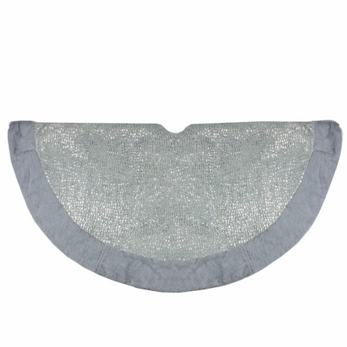 Northlight 48" Gray and Silver Faux Fur Snake Skin Pattern Christmas Tree Skirt - image 1 of 4