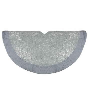 Northlight 48" Gray and Silver Faux Fur Snake Skin Pattern Christmas Tree Skirt