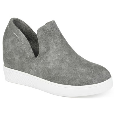 Journee Collection Womens Cardi Round Toe Slip On Wedge Sneakers
