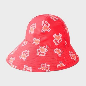 Baby Boys' Reversible Crab Swim Hat - Cat & Jack™ Orange - 1 of 4