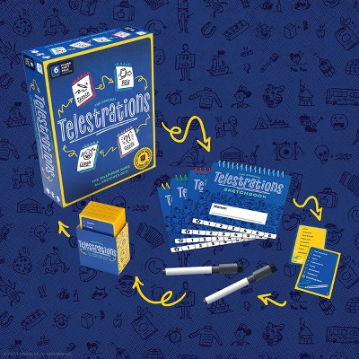 Детские игрушки The Op Games Telestrations 6 Player Game: Social Skills Educational Party Game, Includes Cards & Dry Erase Boards — фото 2