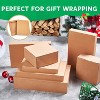 Joyfy 12Pcs Christmas Brown Gift Boxes with Lids, 4 Sizes Shirt Robe Wrapping Box for Xmas Holiday Presents Cupcake DIY Kraft Cardboard Boxes - 3 of 4