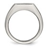 Black Bow Jewelry Men's 11mm Stainless Steel & Black Carbon Fiber Signet Tapered Ring - 2 of 4