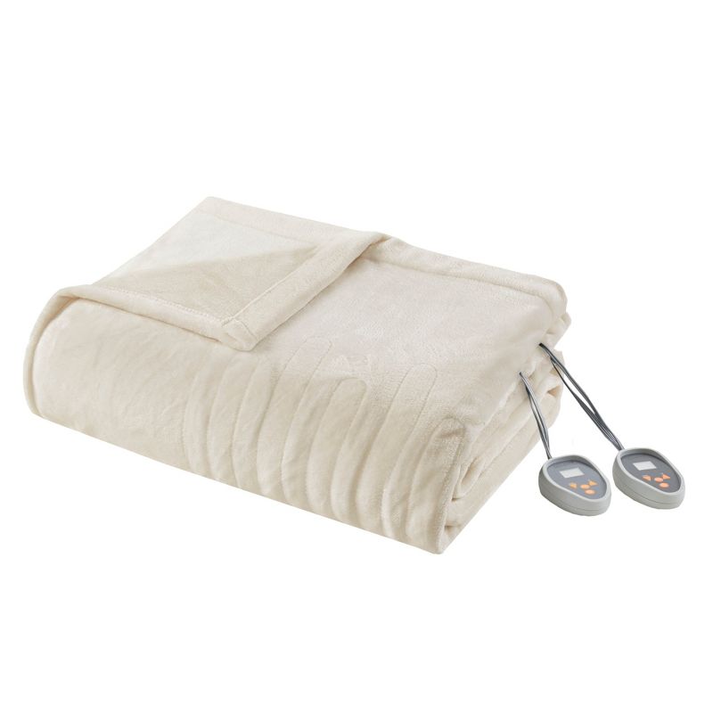 Plush Electric Heated Bed Blanket - Beautyrest, 1 of 13