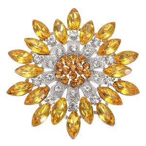 Unique Bargains Rhinestone Sunflower Brooch Pin - 1 of 4