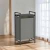 Stylish Laundry Hamper - Pull-Out Bag, Removable Shelf, Metal Frame, 12.7 Gallons (47 L), 16.5 x 11 x 29.5 Inches - 4 of 4
