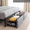 coucheta Bed Frame with 2 Drawers and Charging Station,Upholstered LED Bed Frame with Storage Headboard,Noise-Free,No Box Spring Needed,Easy Assembly - 4 of 4