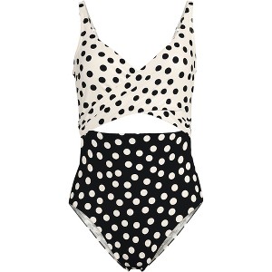 Lands' End Women's Wrap Monokini High Leg One Piece Swimsuit - 1 of 3