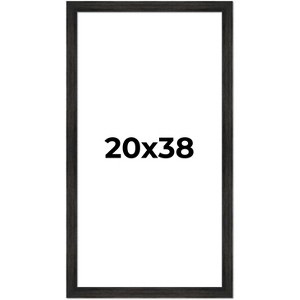 PosterPalooza | 20x38 Wide Barnwood Picture Frame, UV Acrylic, 6 Finishes - Grey, Brown, White, and Black - 1 of 4