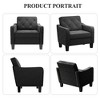 Living Room Modern Accent Chair set of 2, Upholstered Side Chair Reading Chairs with Padded Cushion, Dark Gray - 3 of 4