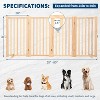 Coucheta Solid Hardwood Freestanding Pet Gates: Collapsible, with Support Feet for Indoor Stairs, Doorway, Hall. Sizes 24" & 36", 3-4 Panels - 2 of 4