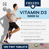 Freeda Vitamin D3 5000 IU – Bone, Muscle & Immune Support – Easy-to-Swallow Tiny Tablets – Kosher, High Potency - 2 of 4