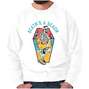 Funny Death's a Beach Skeleton Sweatshirt for Men or Women Brisco Brands - 1 of 4