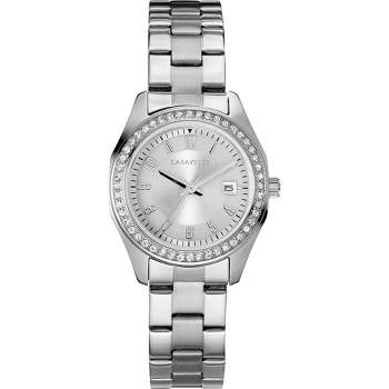 Caravelle designed by Bulova Ladies' Petite Sport 3-Hand Date Watch, Crystal Accents, Arabic Markers