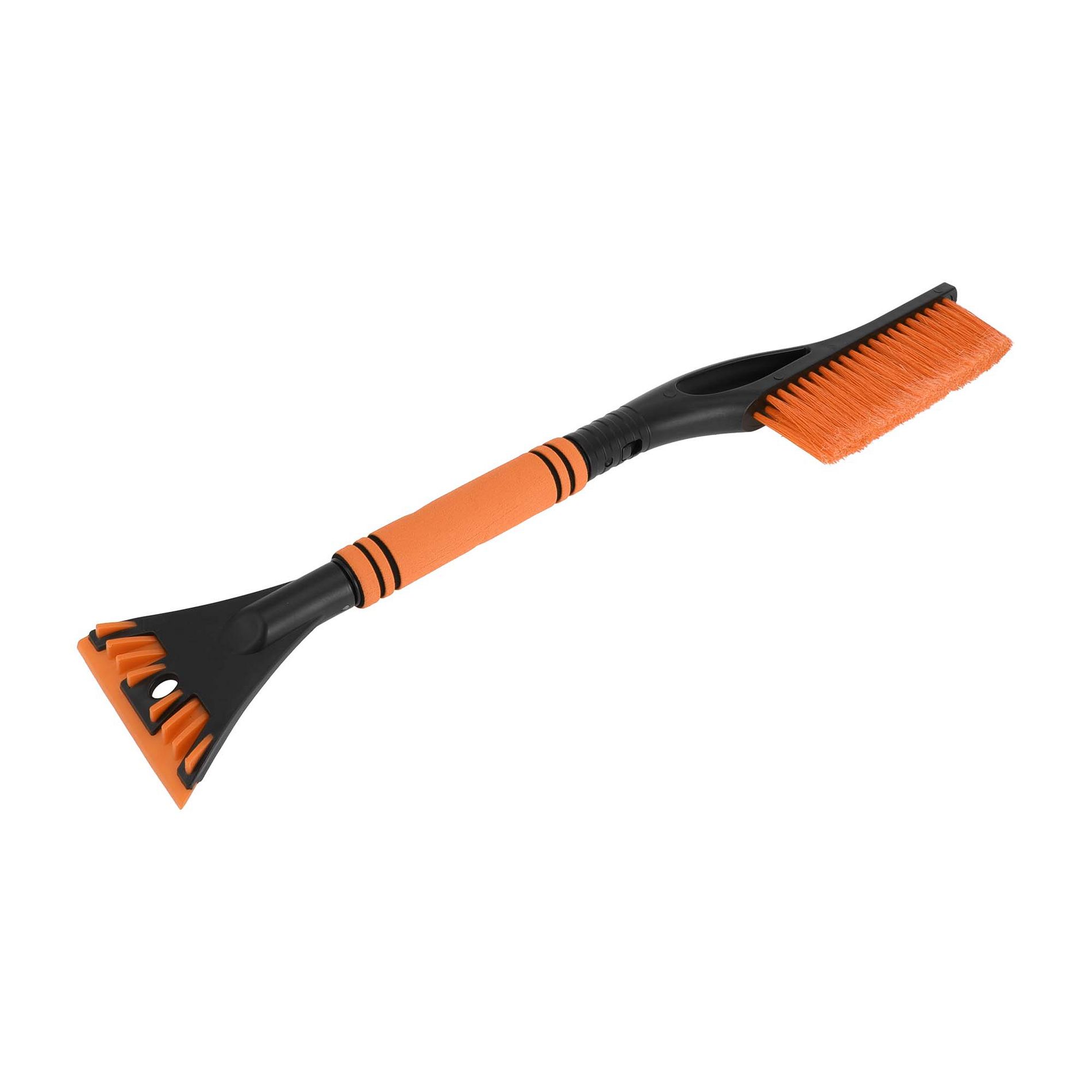 Unique Bargains Universal Car Ice Scraper Brush with Broom SUV Snow Frost Remover for Car Truck Plastic Orange