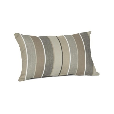 Casual Cushion Stripe Sunbrella Fabric 1-Piece Indoor/Outdoor Lumbar Pillow, 19"W x 12"L