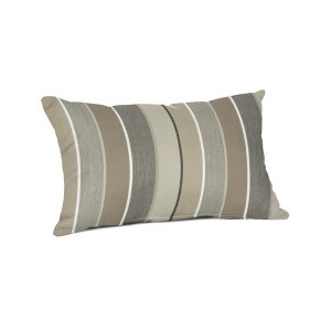 Casual Cushion Stripe Sunbrella Fabric 1-Piece Indoor/Outdoor Lumbar Pillow, 19"W x 12"L - 1 of 4